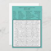 Minimalistisch Save the Date Wortsuche - Aquamarin Einladung (Vorne/Hinten)