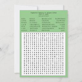 Minimalistisch Save the Date Wortsuche - Grün Einladung
