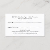 Minimalistisch schlicht, elegant Schwarz und Weiß Empfehlungskarte (Rückseite)