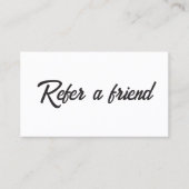 Minimalistisch schlicht, elegant Schwarz und Weiß Empfehlungskarte (Vorderseite)