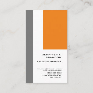 Minimalistisch Schlicht Grau Orange White Modern Visitenkarte