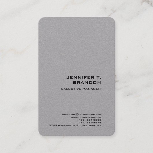 Minimalistisch Schlicht Modernes Beruflich Grau Visitenkarte (Vorderseite)