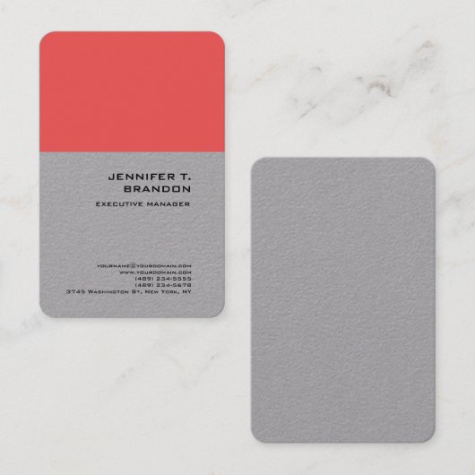 Minimalistisch Schlicht Modernes Beruflich Grau Visitenkarte (Vorne/Hinten)