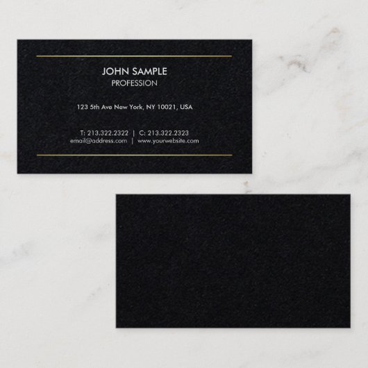 Minimalistisch Schlicht Modernes Berufliches Elega Visitenkarte (Vorne/Hinten)