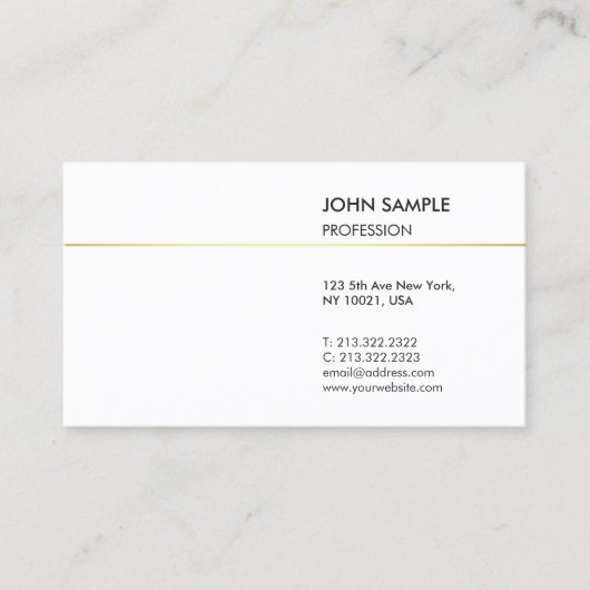 Minimalistisch Schlicht Modernes Berufliches Elega Visitenkarte (Vorderseite)