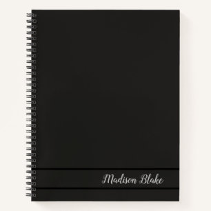 Minimalistisch Schlicht Pastell Black Notebook Notizblock