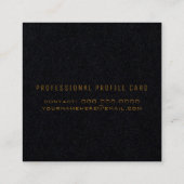 Minimalistisch schlicht. quadratische visitenkarte (Rückseite)