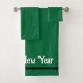 Minimalistisch schlichte grüne Farbe Badhandtuch Set (Insitu)