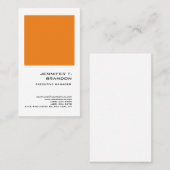 Minimalistisch Schlichtes Orange White Modernste B Visitenkarte (Vorne/Hinten)