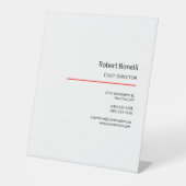 Minimalistisch Schlichtes Rotes Weiß Modernes Stan Sockelschild (Vorderseite)