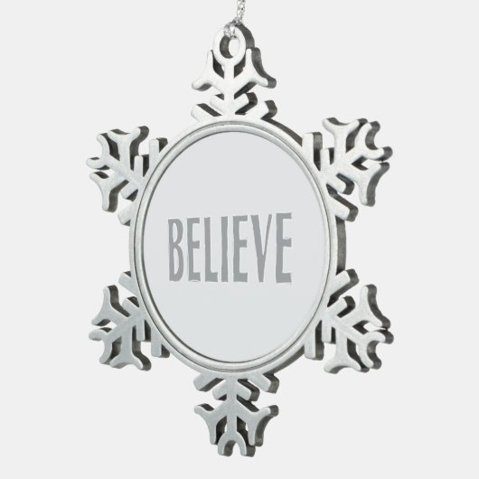 Minimalistisch Schneeflocken Zinn-Ornament (Rechts)