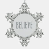 Minimalistisch Schneeflocken Zinn-Ornament (Vorderseite)