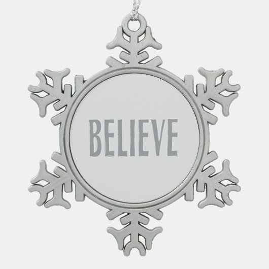 Minimalistisch Schneeflocken Zinn-Ornament (Vorderseite)