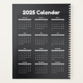 Minimalistisch Schwarz 2025 Planer (Rückseite)