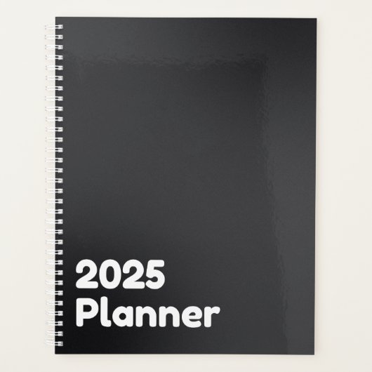 Minimalistisch Schwarz 2025 Planer (Vorderseite)