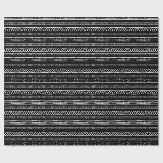 Minimalistisch Schwarz Abstrakt Bohemische Weihnac Geschenkpapier (Flach)