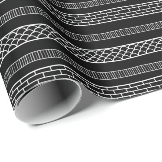 Minimalistisch Schwarz Abstrakt Bohemische Weihnac Geschenkpapier (Rolleneckpunkt)
