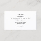 Minimalistisch Schwarz Berufliches modernes Rechte Visitenkarte (Rückseite)