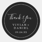 Minimalistisch | Schwarz Dankeschön Gastgeschenk H Runder Aufkleber (Vorderseite)