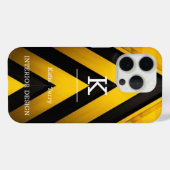Minimalistisch-Schwarz-Gelb-Monogramm-Gehäuse Case-Mate iPhone Hülle (Rückseite (Horizontal))