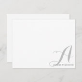 Minimalistisch Schwarz-Grau-Anfangsbuchstaben Mit  Mitteilungskarte (Vorne/Hinten)
