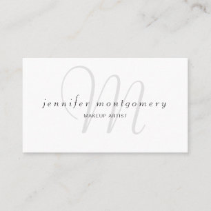 Minimalistisch-Schwarz-Grau Mit Monogramm Visitenkarte