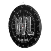 Minimalistisch Schwarz-Grau-Personalisiert-Monogra Dartscheibe (Vorderseite rechts)