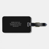Minimalistisch Schwarz-Grau-Personalisiert-Monogra Gepäckanhänger (Rückseite horizontal)