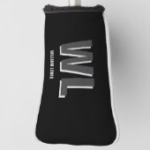Minimalistisch Schwarz-Grau-Personalisiert-Monogra Golf Headcover (Rotieren 90)