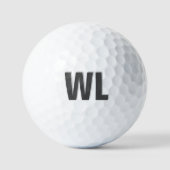 Minimalistisch Schwarz-Grau-Personalisiert-Monogra Golfball (Vorderseite)