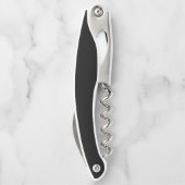 Minimalistisch Schwarz-Grau-Personalisiert-Monogra Kellnermesser (Rückseite)