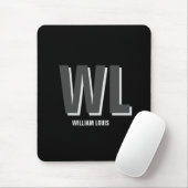 Minimalistisch Schwarz-Grau-Personalisiert-Monogra Mousepad (Mit Mouse)
