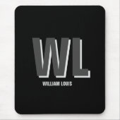 Minimalistisch Schwarz-Grau-Personalisiert-Monogra Mousepad (Vorne)