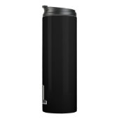Minimalistisch Schwarz-Grau-Personalisiert-Monogra Thermosbecher (Nach rechts gedreht)