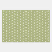 Minimalistisch Schwarz Grün und Gold Monogram Geschenkpapier Set (Vorderseite 3)