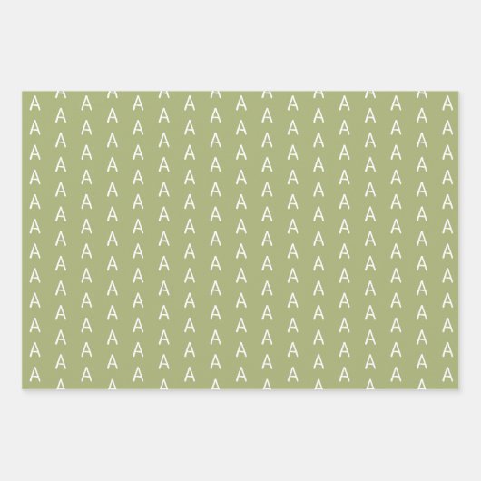 Minimalistisch Schwarz Grün und Gold Monogram Geschenkpapier Set (Vorderseite 3)