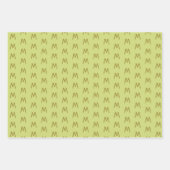 Minimalistisch Schwarz Grün und Gold Monogram Geschenkpapier Set (Vorderseite 2)