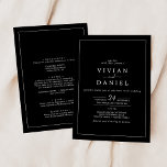 Minimalistisch | Schwarz in einer Hochzeit Einladung<br><div class="desc">Dieses schwarze, minimalistisch in einer Einladung ist perfekt für eine einfache Hochzeit. Das moderne romantische Design besticht durch dunkelschwarz-weiße Typografie gepaart mit einer rustikalen und eleganten Kalligraphie mit Vintagem handgeschriebenem Stil. Anpassbar in jeder Farbe. Behalt das Design einfach und elegant, wie es ist, oder personalisiere es durch Hinzufügen von eigenen...</div>