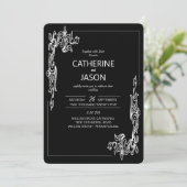 Minimalistisch | Schwarz in einer Hochzeitseinladu Einladung (Stehend Vorderseite)