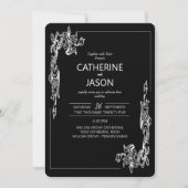 Minimalistisch | Schwarz in einer Hochzeitseinladu Einladung (Vorderseite)