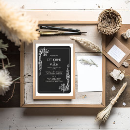 Minimalistisch | Schwarz in einer Hochzeitseinladu Einladung