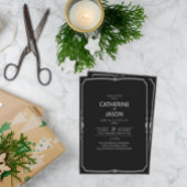 Minimalistisch | Schwarz in einer Hochzeitseinladu Einladung