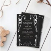 Minimalistisch | Schwarz in einer Hochzeitseinladu Einladung