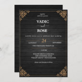 Minimalistisch | Schwarz in einer Hochzeitseinladu Einladung (Vorne/Hinten)