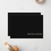Minimalistisch Schwarz mit weißem Text-Flachbildsc Mitteilungskarte (Vorderseite/Rückseite Beispiel)
