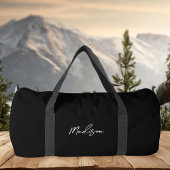 Minimalistisch-Schwarz-Modern-Script-Monogramm Duffle Bag