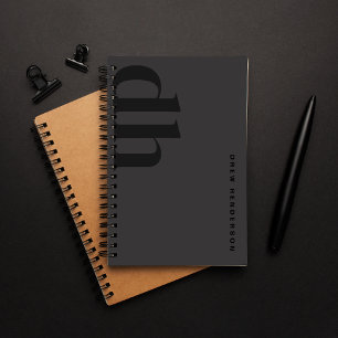 Minimalistisch-Schwarz-Monogramm Beruflich Planer