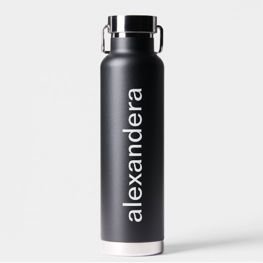 Minimalistisch Schwarz Personalisiert Trinkflasche (Vorne)