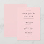 Minimalistisch-schwarz-rosa-modern 2 V2 Save the D Date (Vorne/Hinten)