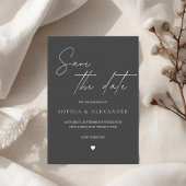 Minimalistisch Schwarz Save the Date Einladung